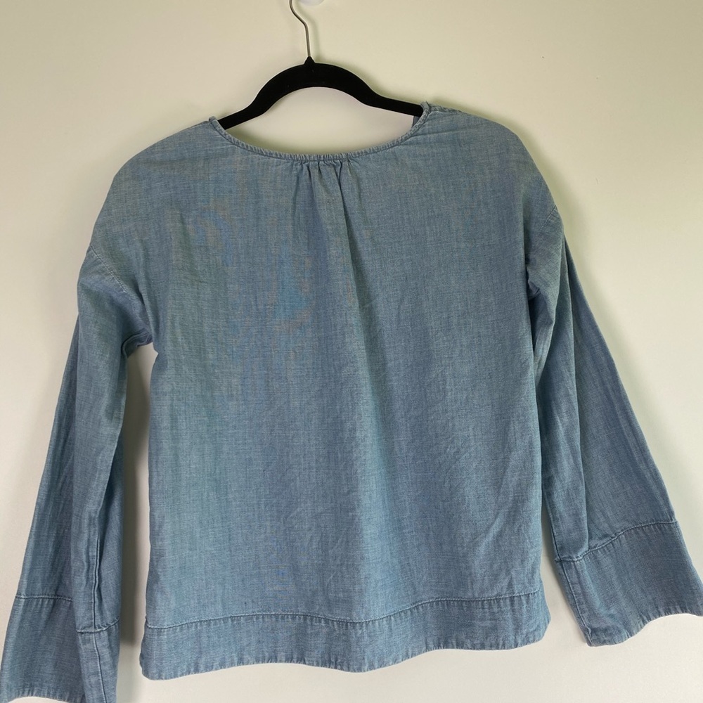 Madewell Chambray Denim Colored Cotton Top - Picture 5 of 9
